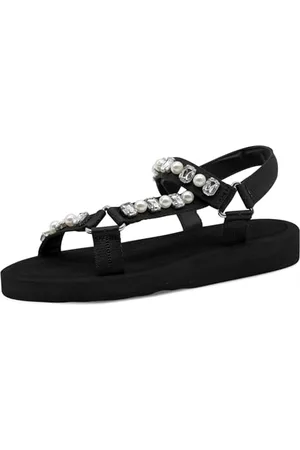 Tamaris Sandalette Damen Flach schwarz,EU 38