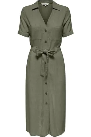 ONLY Damen Onlsiesta Ss Linen Bl Shirt Dress PNT, , X-Small
