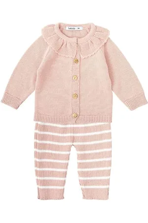 BABIDU Uni Baby Conjunto para Bebé Con Jersey de Punto Calado Y Polaina Sin Pie A Juego Set, , 3 Meses