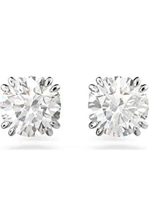 Swarovski Stilla Ohrringe, Rhodinierte Ohrstecker mit Klaren Kristallen