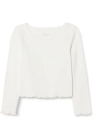 Amazon Mädchen Langärmeliges Cropped-Top aus Rippstrick, , 9 Jahre