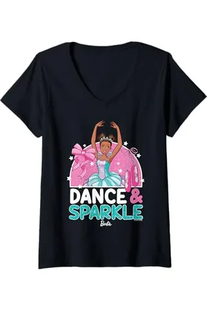 Barbie Damen - Tanz und Funkel T-Shirt mit V-Ausschnitt