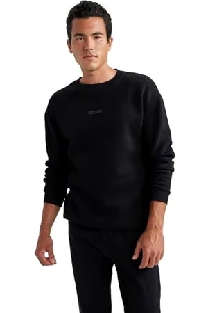 DeFacto Herren Sweatshirts - Bequeme Sweatshirt Herren Pullover Boxy Fit Crew Neck