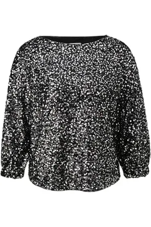QS by s.Oliver Damen 2137060 Pailletten Bluse, , 38 EU