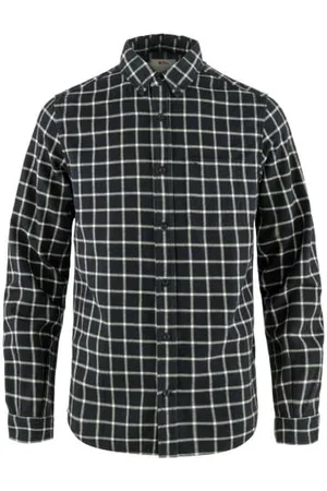 Fjällräven FJALLRAVEN 82979-555-113 Övik Flannel Shirt M T-Shirt Herren Dark Navy-Chalk White Größe L