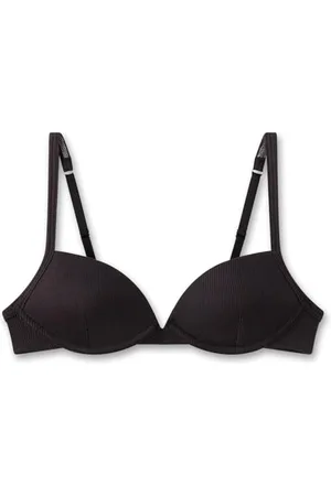 Sanetta Mädchen-BH Anthrazit | Bequemer und angenehmer BH ohne Bügel für Mädchen aus Baumwoll-Mix. Unterwäsche mit verstellbaren Trägernaus Ripp-Qualität | Mädchen BH, 70 B