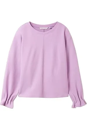 TOM TAILOR Damen Batwing Sweatshirt, heather purple, XS