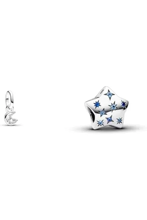 PANDORA ME Funkelnder Mond Mini-Charm-Anhänger aus Sterling Silber mit Zirkonia Moments Auffälliges Funkelndes Stern Charm aus Sterling Silber mit künstlichen Kristallen
