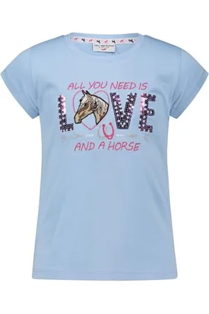 Salt & Pepper BY KIDS PARK Mädchen Pferde Stickmotiv und Pailletten T-Shirt, , 128 cm-134 cm