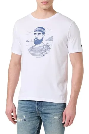 Armor.lux Herren À Manches Courtes Marin en Coton Léger Col Rond Homme T-Shirt, , L