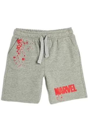 Koton Boys Marvel Shorts Licensed Drawstring Pockets Printed Cotton