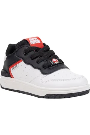 Geox J WASHIBA Boy C Sneaker, White/Black, 28 EU