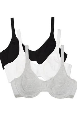 Fruit Of The Loom Damen Unlined Underwire Bra-Cotton & Spandex Blend for Natural Shape and Flexibility T-Shirt-BH, Undurchsichtige, , 75DD (3er Pack)