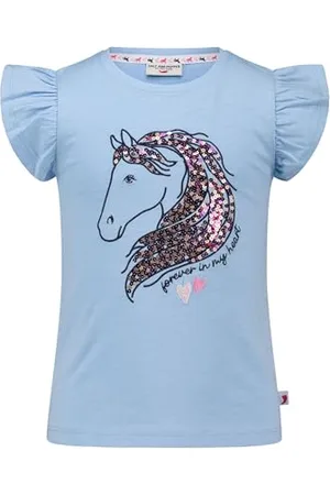 Salt & Pepper BY KIDS PARK Mädchen Pferdekopf Stickmotiv und Pailletten T-Shirt, , 128 cm-134 cm