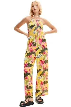 Desigual Damen Swim_Jumpsuit Tropical One Piece Swimsuit, , L EU
