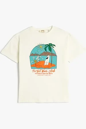 Koton Boys T-Shirt Printed Short Sleeve Crew Neck Cotton