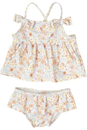 BABIDU Uni Baby Conjunto de Baño para Bebé Niña Con Braguita Y Top Estampado Floral Set, , 6 Meses