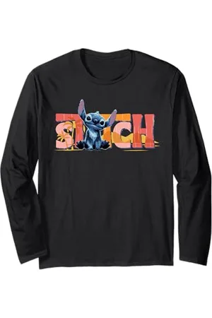 Disney Lilo & Stitch Live-Action Movie "Stitch" Name Logo Langarmshirt