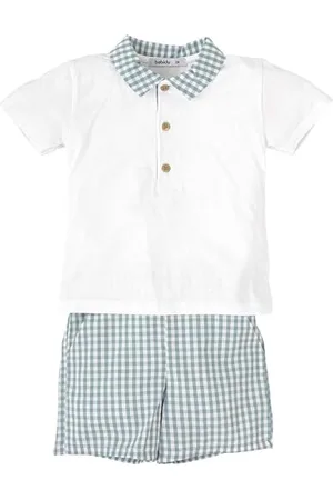 BABIDU Uni Baby Conjunto para Bebé Y Niño Con Camiseta de Manga Corta Blanca Y Pantalón Corto A Juego Set, , 24 Monate