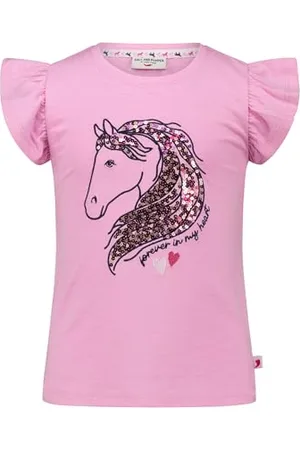 Salt & Pepper BY KIDS PARK Mädchen Pferdekopf Stickmotiv und Pailletten T-Shirt, , 116/122 cm
