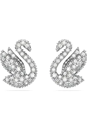 Swarovski Swan Ohrstecker, Schwan, , Rhodiniert
