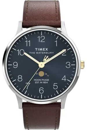 Timex Herren Analog Quarz Armbanduhr Waterbury Classic Moon Phase