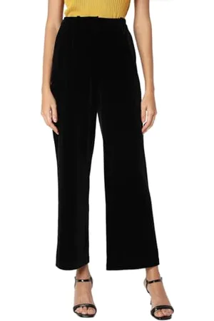 VERO MODA Damen VMALLISON HW Wide Velvet Pant Stoffhose, Black, 38W x 32L