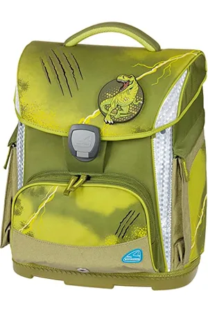 Schneiders 78381-065 - Schulranzenset Plus mit Federmappe, Schlamper und Sportbeutel, Wild Olive, leicht, ergonomisch, 4 teilig