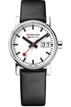 Mondaine Unisex Erwachsene Analog Quarz Uhr mit Leder Armband MSE30210LB