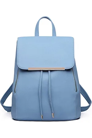 MISS LULÙ Rucksack Damen Kunstleder Rucksack Damen Elegant Rolltop Rucksack Damen Tunnelzug-Design Cityrucksack Tasche Schulrucksäcke