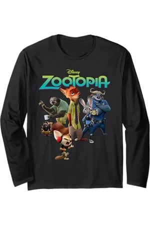 Disney Zootopia Character Group and Logo Langarmshirt