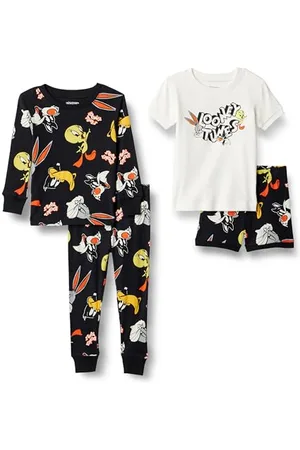 Amazon Looney Tunes Unisex Kinder Eng anliegende Baumwoll-Schlafanzüge, , 3 Jahre