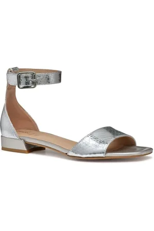 Geox Damen D New ERAKLIA 15 B Slide Sandal, Silver, 39 EU