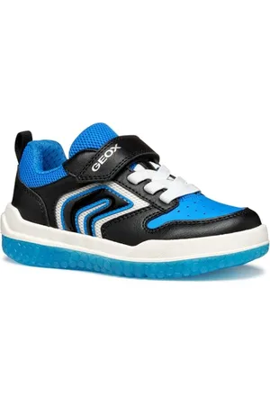 Geox J BUZZERLIGHT Boy B Sneaker, Black/Lt Blue, 30 EU