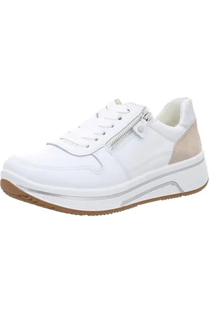 ARA Damen Sapporo Sneaker, Weiss,Limoncello,Shell,Silber, 36.5 EU Weit