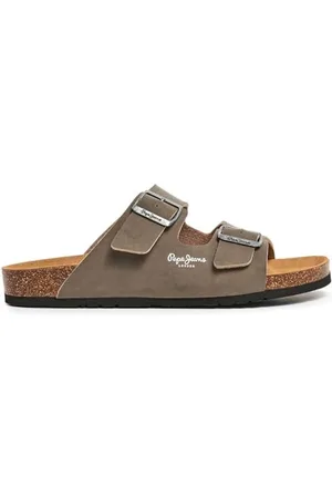 Pepe Jeans Herren Bio M Double Velour Sandale, Braun (Stone Beige), 8