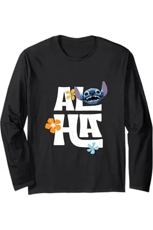 Disney Lilo & Stitch Aloha Distressed Floral Logo Langarmshirt