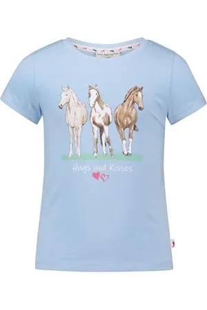 Salt & Pepper BY KIDS PARK Mädchen Pferde Print und Glitzer aus S.Jersey T-Shirt, , 128/134 cm
