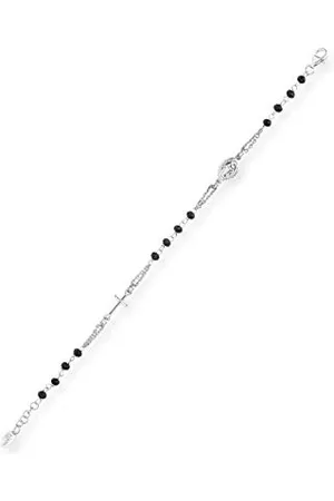 AMEN Rosary Crystal Cross Rosenkranz Armband aus 925er hergestellt, mit Kristallen verziert, Länge: 18 + 2 cm verlängerbar, BROBN3