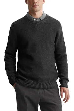 Marc O’ Polo Marc OߴPolo Herren Strickpullover mit Rundhalsausschnitt Langarm, Grau (Dark Grey Melange), M