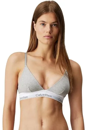 Calvin Klein Damen Triangel BH Triangle Unlined Ungefüttert, (Grey Heather), S