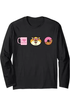 Disney Zootopia Officer Clawhauser Cute Coffee & Donut Emoji Langarmshirt