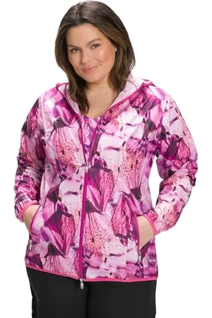 Ulla Popken Damen Funktionsjacke, wasserdicht, 2-Wege-Zipper, Reisebeutel Jacken, , 46-48
