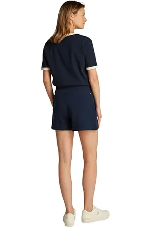 Tommy Hilfiger Damen Sweatshorts aus Baumwolle, Blau (Dark Night Navy), L