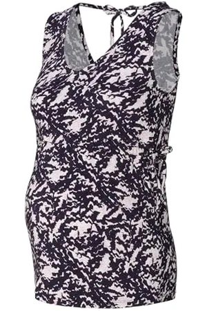ESPRIT Damen Sleeveless Allover Print T-Shirt, Dark Navy-402, M