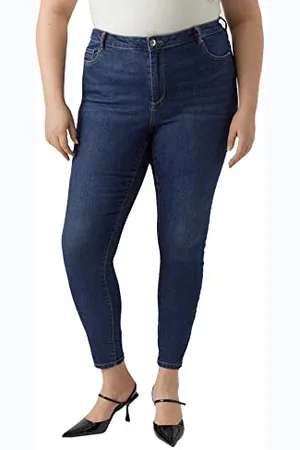 VERO MODA Damen Vmphia Hr Skinny Gu3113 Curve Noos Jeanshose, , 48W / 32L EU
