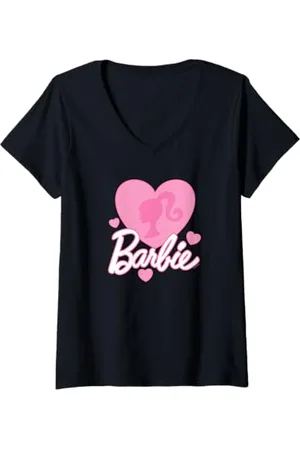Barbie Damen - Liebesherzen T-Shirt mit V-Ausschnitt