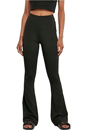 Urban classics Damen Ladies Recycled High Waist Flared Leggings, black, XL