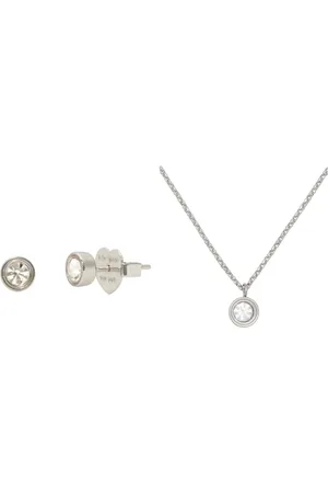 Kate Spade Set aus Steinohrsteckern und Mini-Anhänger, klar/silber