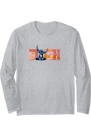 Disney Lilo & Stitch Cute Stitch Sitting Logo Langarmshirt